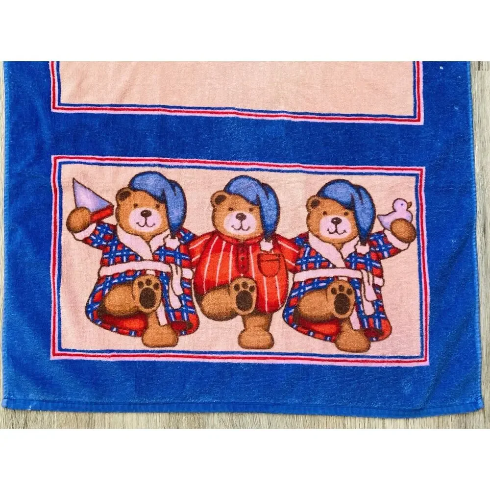 Vintage BARTH & DREYFUSS The Bathworks Kids Bear Sleepy Bath Towel Bedtime Child